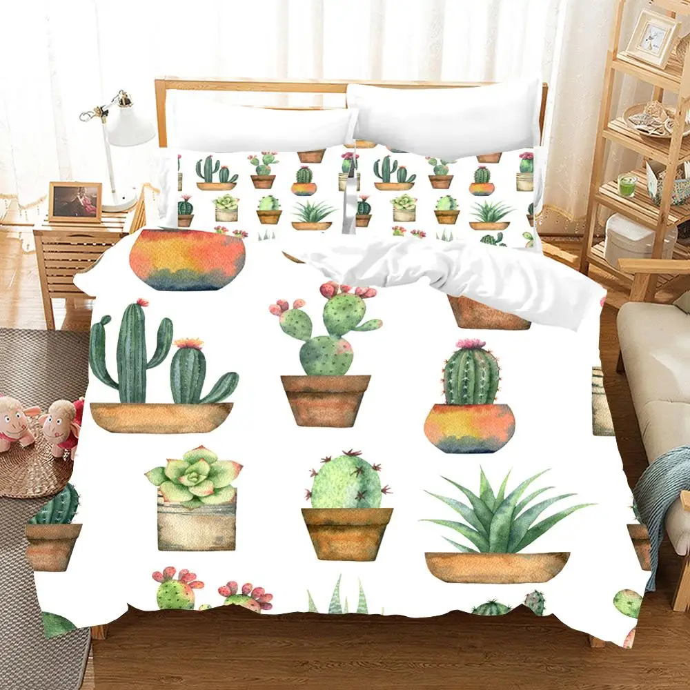 

3D print Bedding set Tropical fruit plant animal cactus flamingo mango jackfruit friends' gift Duvet cover set Home Textiles