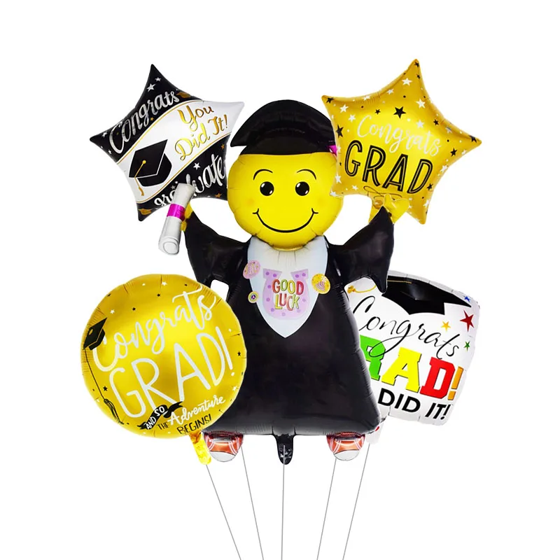 

5pcs Graduation Balloons Graduation Gift Cartoon Globos Back To School Decorations Congratulation Graduation 2019 Doctor Balloon