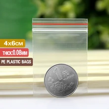 Толстые 0,08 мм 4x6 см маленькие Ziplock Сумки Ювелирные изделия Ziplock Сумки Самоуплотняющиеся 500 шт Кухня посылка мешок прозрачный Ziplock пластиковые пакеты