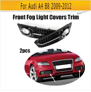 Задний бампер из углеродного волокна для автомобиля, спойлер, диффузор с выхлопом для Audi A4 B8, стандартный седан, только 2009-2012, 4 выхода, черный полиуретан