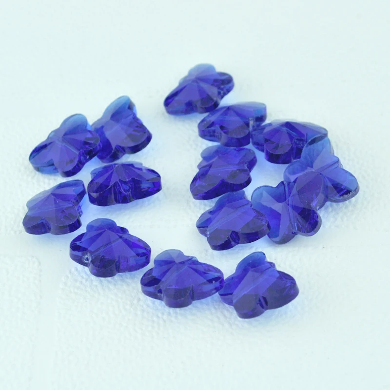 wholesale 500pcs/lot 11x14mm Glass Crystal Bead Butterfly Faceted Beads Royal Blue Color fit