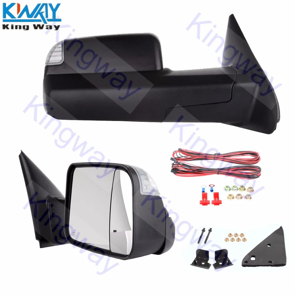 FOR 98-02 DODGE RAM TRUCK POWER+SMOKE SIGNAL LED CHROME TOWING SIDE MIRROR PAIR