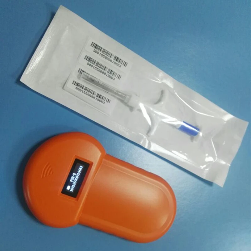 ISO11785/84 FDX-B Pet Microchip Scanner, Animal RFID Tag Reader dog reader Low Frequency Handheld RFID Reader with 1 transpoder