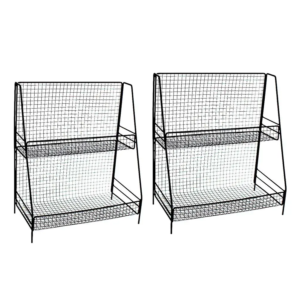 

Iron Art Multi Functional Kitchen Bathroom Bedroom Two Storey Desktop Storage Rack Storage Basket