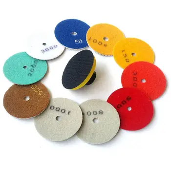 

THGS 3 In.10 Pcs Diamond Flexible Wet Polishing Disc 1 Pcs M10 Holder For Marble Stone Ceramic Granite Tile Concrete Grinding