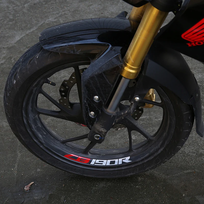 

Yecnecty Motorcycle Wheel Sticker Refit Parts White+Red Motorbike Reflective Decal For Honda CB190R CB 190R CBF190R CBF 190R