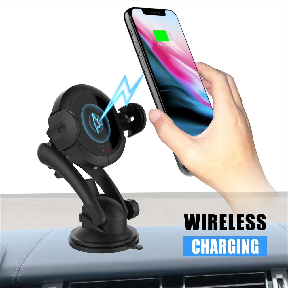 

SATONIC Car Stand Auto Gravity Mount Wireless Charger Quick Charge 10w Qi Wireless Fast Charge Car Holder for iPhone Samsung Nex