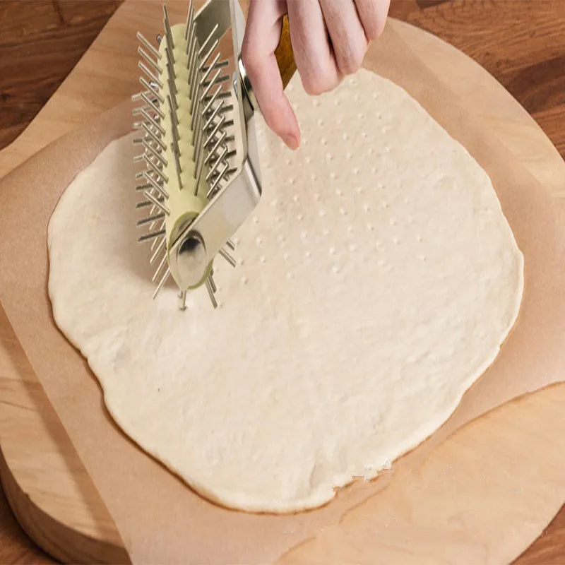 Иглы для пиццы Скалки формы для выпечки хлеба Дырокол тесто для печенья ролик торт десерт ролик из нержавеющей стали инструмент выпечки