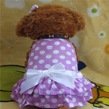 

Tanpgna Pet Dress Dog Sundresses Pet Clothes Dog Summer Vest Purple Spots