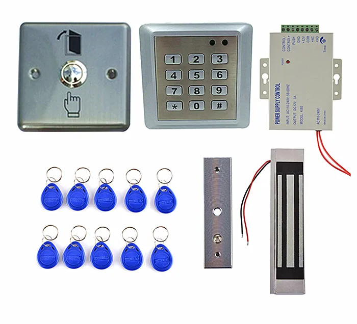 

DIY Waterproof RFID Keypad Access Control Security System Full Kit Set + 300LBS Waterproof Magnetic Lock For House / Office