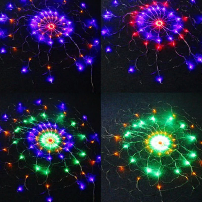1.2m 120Leds 8 modes 220V Colorful Spider Web LED Net Mesh String Light Christmas Wedding Party new year garden Holiday Light