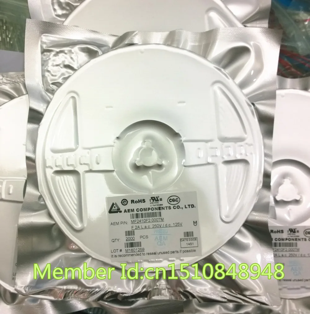 2000 шт MF2410F1.000TM маркировка (черный) E 100% новый SMD предохранители 2410 1A 250V 1000MA 6125 PPTC