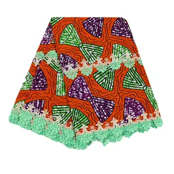 

african wax cotton fabric veritable Best Selling wax lace embroidery lace fabric Ankara Fabric with stones wl111111