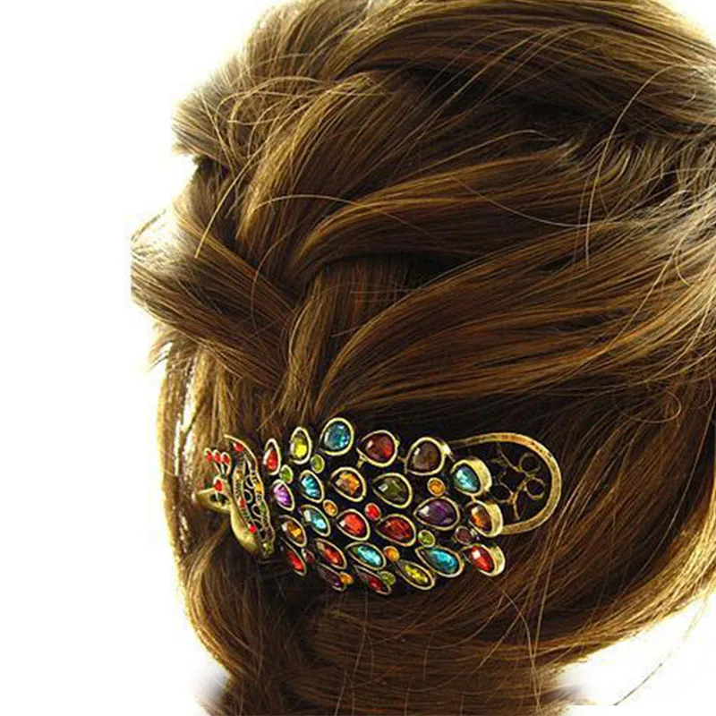 Crystal Peacock Hair Pin Hair Clip New Simple 1 Pc Women Vintage