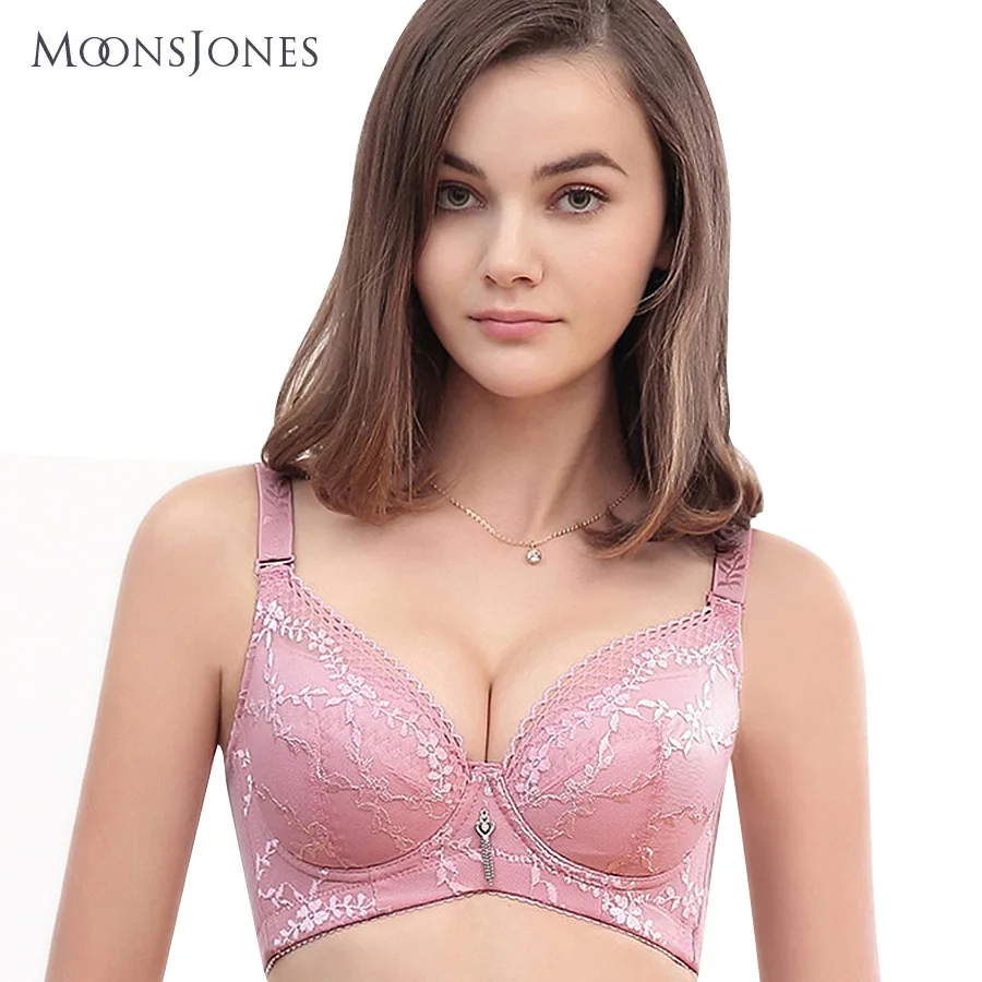 moonsjones bra thin lace bra exquisite decorative pattern deep V neck