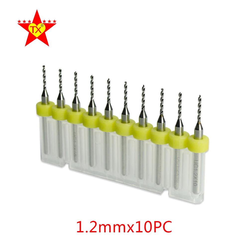 

TX 10pcs 1.2mm Mini PCB Drill Bit For Metal Woodworking CNC Circuit Board Electric instruments Kit Tungsten Carbide Drill Bits