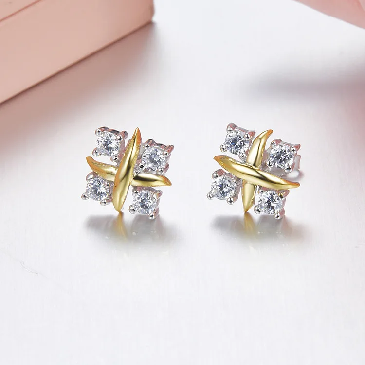 

ZOZIRI brand 925 sterling silver cool square drill earrings for charm women small drill earrings best birthday jewelry gifts