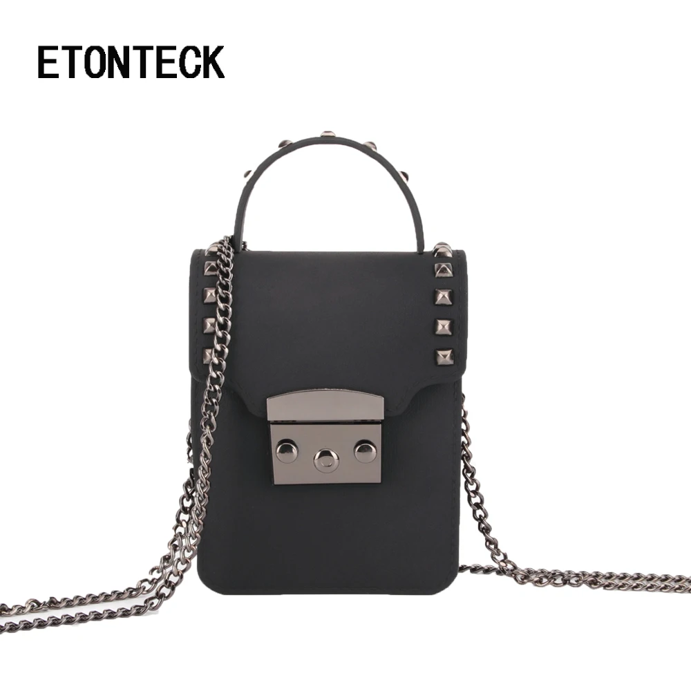 Женская сумка мессенджер ETONTECK мини конфетного цвета на плечо с замком для