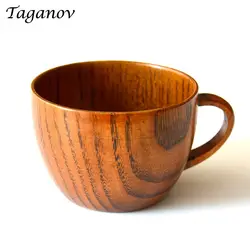 10 шт./лот 250 мл простой Японская чаша для чая с рукояткой деревянная чашка натуральный древесина ююба чашки кофе китайская чашка для чая