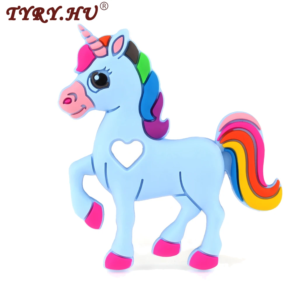 

TYRY.HU Soft Silicone Horse Teether Baby Chewable Teething Pendant DIY Necklace Accessories Pacifier Chain Gift BPA Free Gryzak