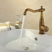 Античная латунь с одной нажимной ручкой шарнирного соединения для ванной для кухни для раковины бассейна кран смесители aan018