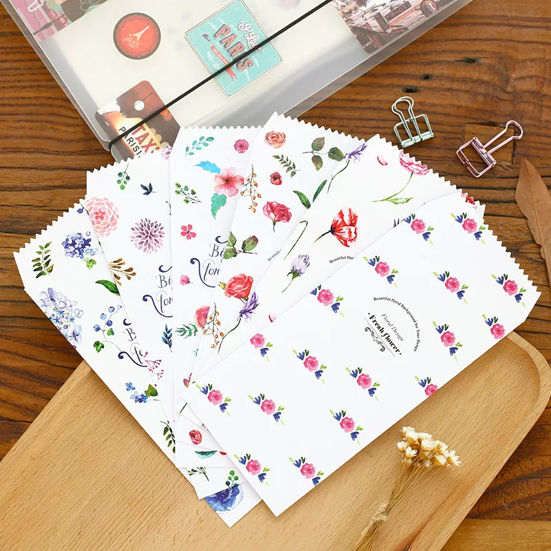 

(5 pieces/lot) Fresh Flower Envelope Paper Colored Envelopes for Gift Cards