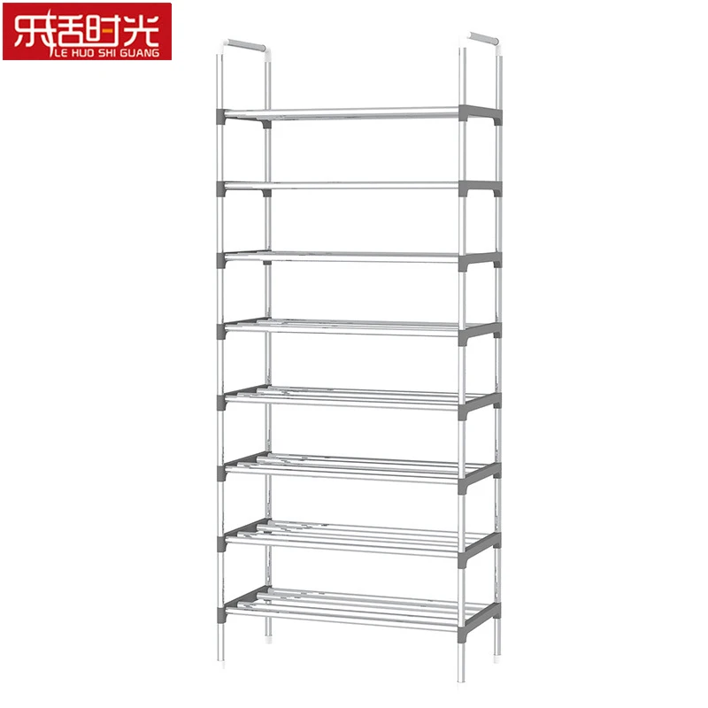 9 Tier Iron Shoe Rack with Handrail Simple Assembled Hallway Shoes Shelf Standing Furniture Saving Space Shoe Organizer