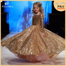 gold little girls dresses floor length ball gowns for kids birthday party dress for girls fancy flower girls dresses 2-12 years green little girls dresses ankle length satin tulle ball gown kids wedding party dresses flower girls dresses