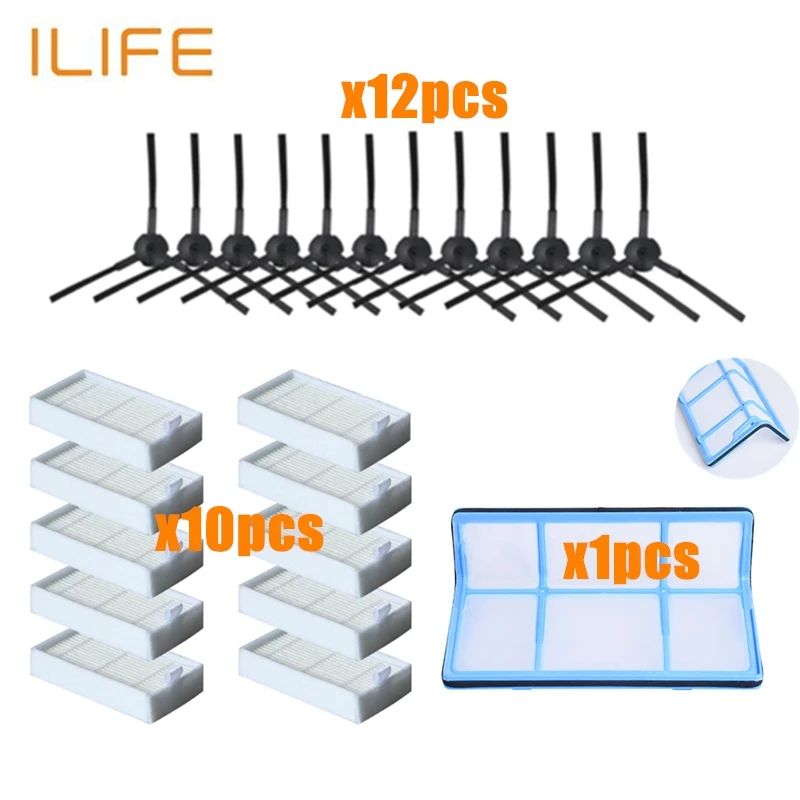 25pcs//lot filter side brush mop pads magic paste For ilife V3 V5 V3s V5s Pro V50