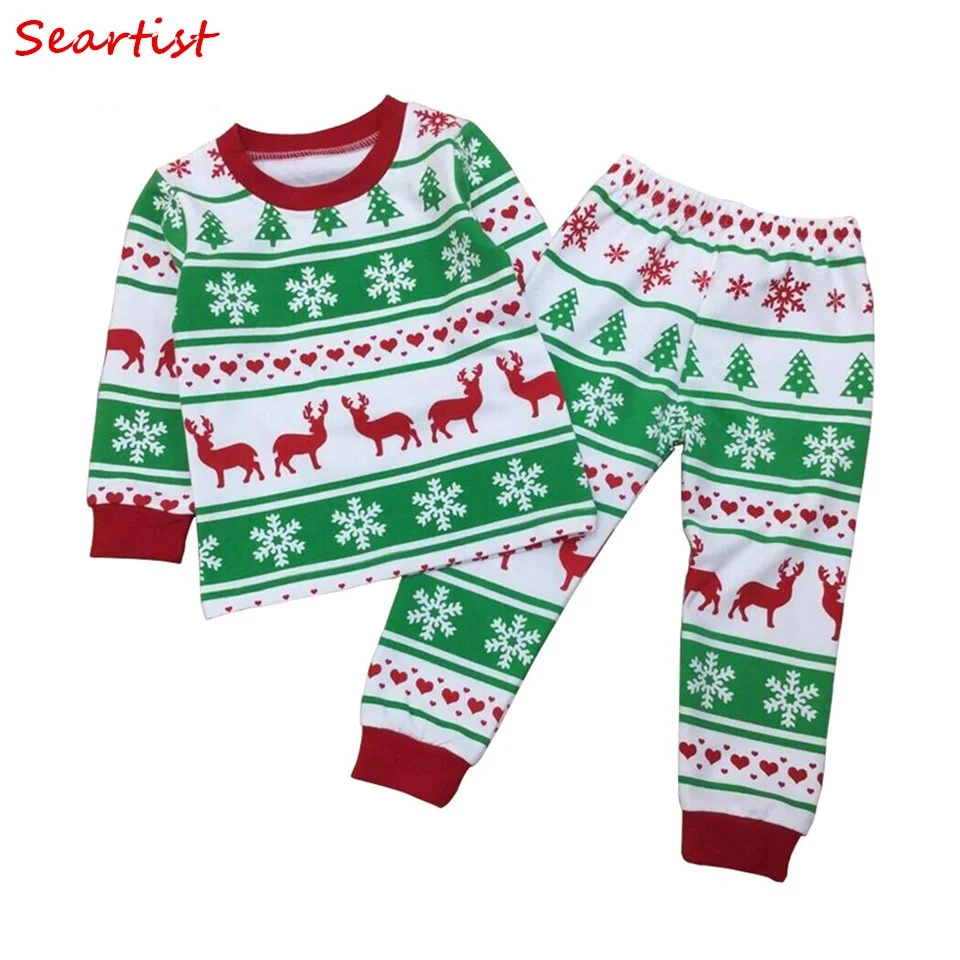 

Seartist Boys Girls Merry Christmas Pajamas Set Girl Clothing Set Kids Nightwear Pj's Pajamas Baby Boy Girl Clothes 2019 New 30