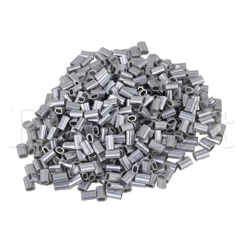 

Sliver Color Oval Shape Aluminum Clip Wireropes Swage Clip M1.5 Set of 500