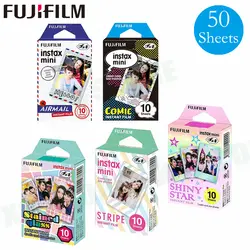 50 Fujifilm витражи + комиксов + Воздушная почта + в полоску + блестящие звезды для Instax Mini 8 9 пленка Fuji мгновенный фотобумага 70 7 s 50 s 50i 90 25