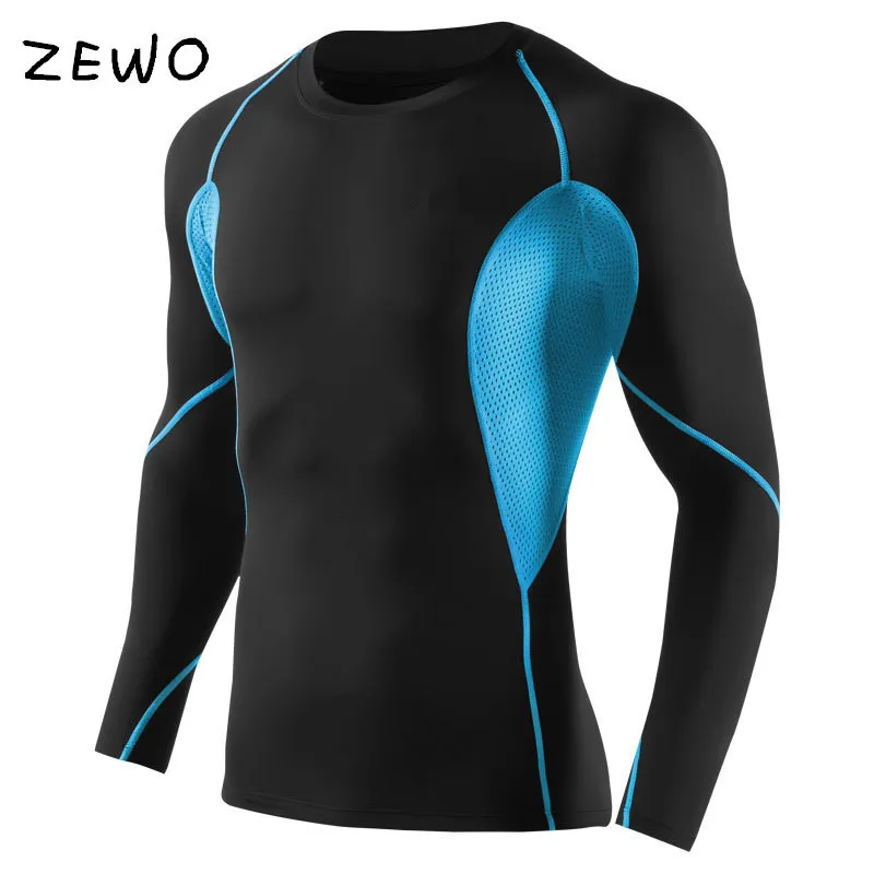 Zewo T shirt Men Compression Shirts Long Sleeve Tight Tee Shirts Quick