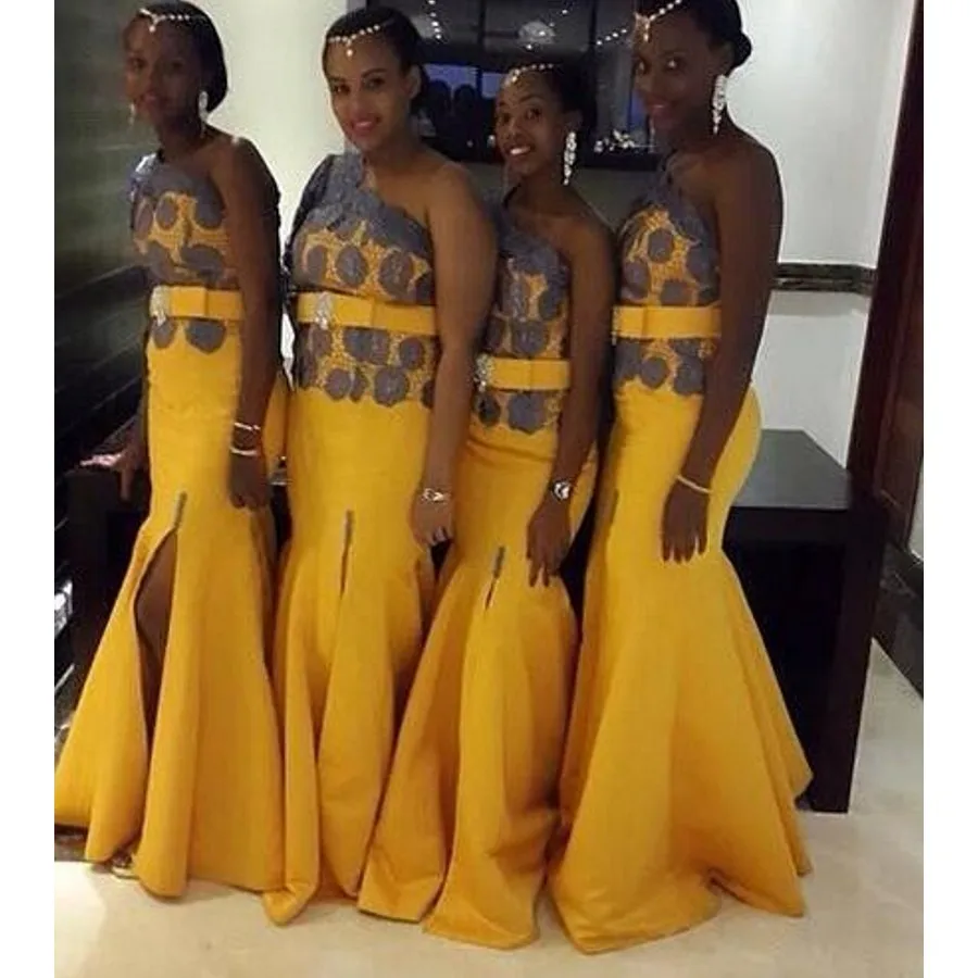Brown and Yellow Bridesmaid Dresses Cheap