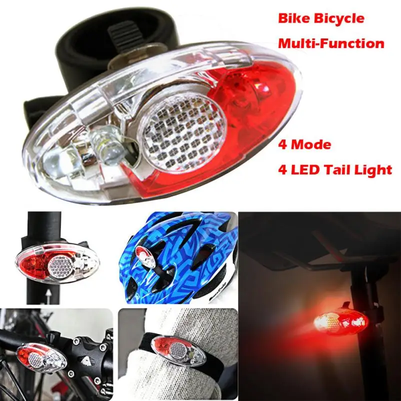 Bike Bicycle Multi Function 4 Mode 4 LED Tail Light With Mount Holder