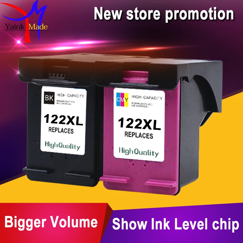 2pcs Ink Cartridge for hp122 Compatible for HP Deskjet 1000 1050 2000 2050 2050s 3050A 3052A