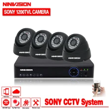 1 ТБ HDD 4CH H.264 DVR NVR CCTV система протокола ONVIF P2P 1080 P HDMI sony Сенсор Крытый ИК HD 720 P 1200TVL камера наблюдения для безопасности Системы