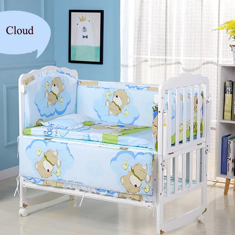 Five-Piece Baby Bedding Sets Crib Bumpers Bed Around Cot Bed Sheets Cotton Thickening Baby Beddings Newborn Bed Bumper 56*100cm