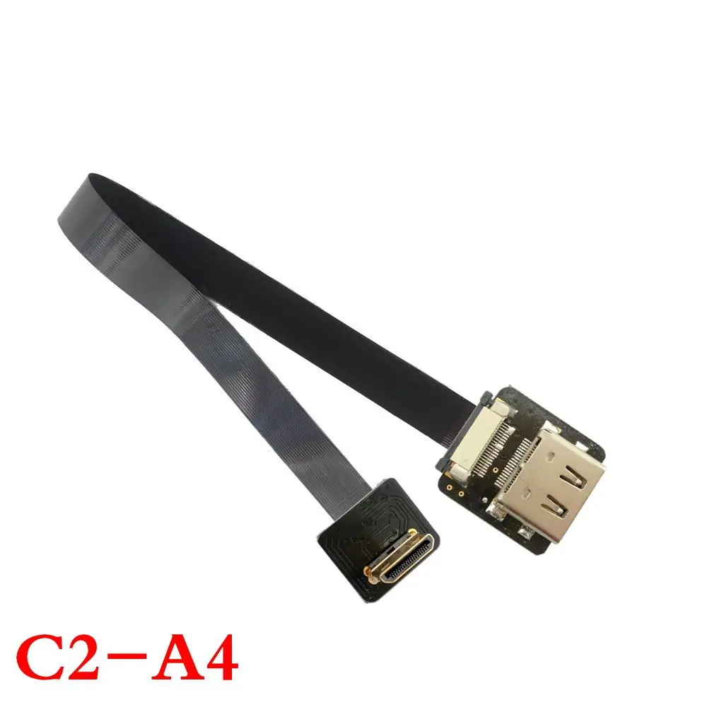 90 Degree Angled FPV Mini HDMI Male to HDMI Male FPC Flat Cable 10cm 20cm 30cm 50cm 100cm for Multicopter Aerial Photography