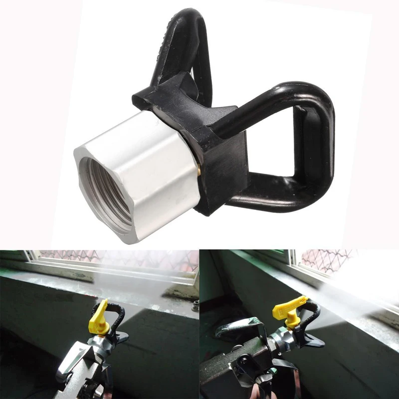 1Pc Black Airless Paint Flat Tip Guard Nozzles Seat Power Sprayer Tip Guards For Tool Parts