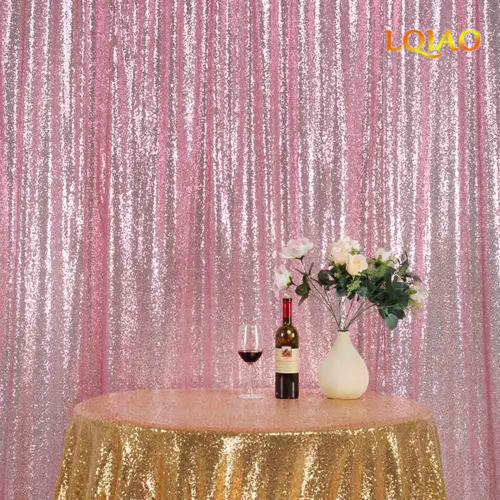 Pink Gold sequin backdrop-001