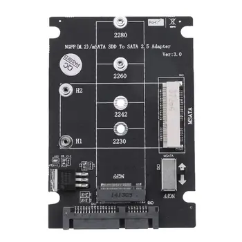 

2 in 1 NGFF M.2 B+M Key Mini PCI-E or mSATA SSD to SATA III SATA 3 Adapter Card for 22*30 22*42 22*60 22*80 NGFF M.2 Key B SSD