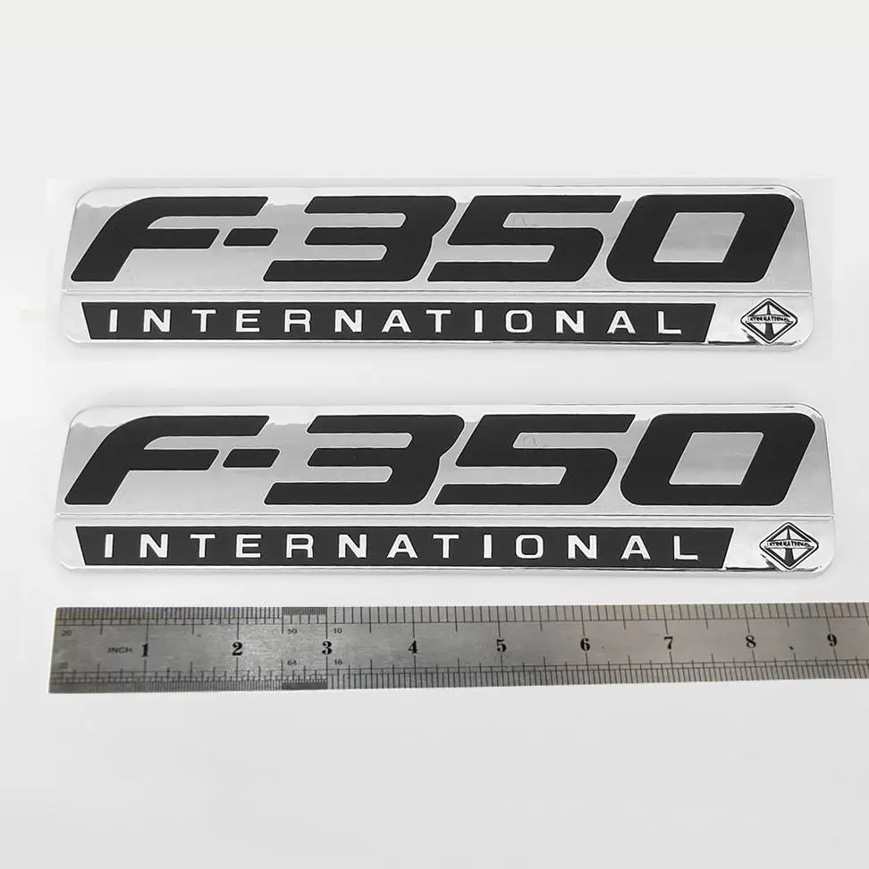 

Red F350 International Side Fender Emblems F for F-350 Pickup Black
