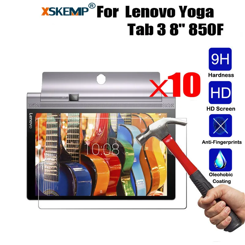 XSKEMP 10 개/몫 9 H 강화 (gorilla Glass) 대 한 Lenovo Yoga 탭 3 8 "850F Anti