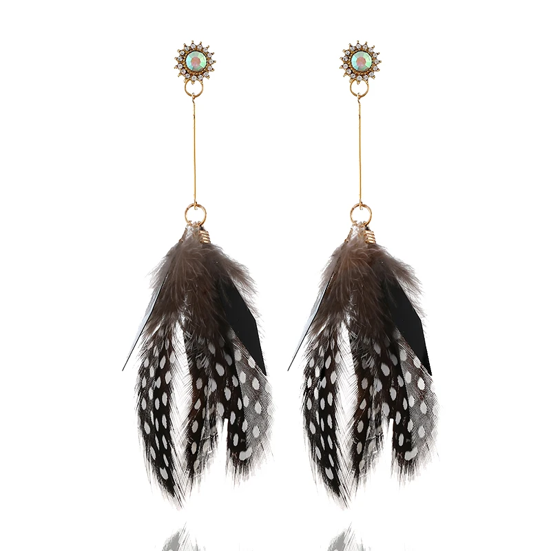 Hocole 2018 Fashion Feather Drop Earrings For Women Ethnic Boho Big