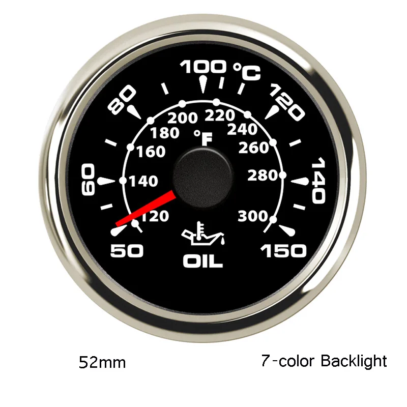 Датчик температуры масла для мотоцикла, цифровой водонепроницаемый индикатор, подходит для автомобиля, лодки, морского судна, 9 В, 32 В, 7 цветов, подсветка