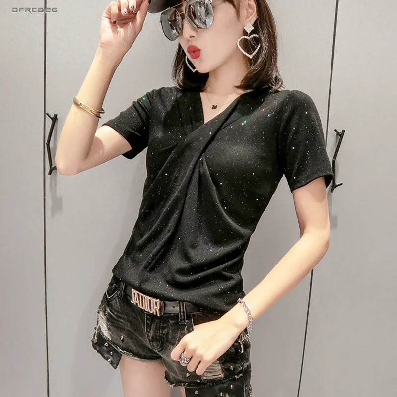 مثير الخامس الرقبة القطن المحملة قمصان الصيف قمم 2019 الأزياء قصيرة الأكمام الشارع الشهير مضحك الكورية بلايز امرأة الملابس مثير الخامس الرقبة القطن المحملة قمصان الصيف قمم 2019 الأزياء قصيرة الأكمام الشارع الشهير مضحك الكورية بلايز امرأة الملابس