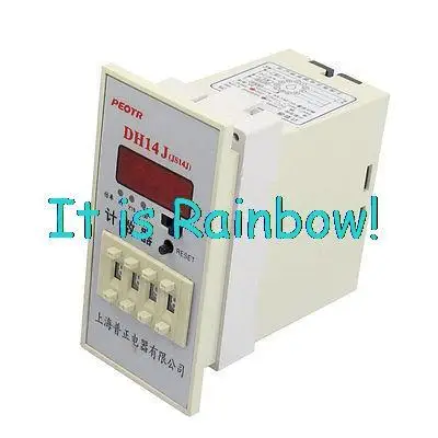 

Free Shipping DH14J 1-9999 (x1,x10,x100) 4 Digit Display Counter Relay 11 Pins 220V AC