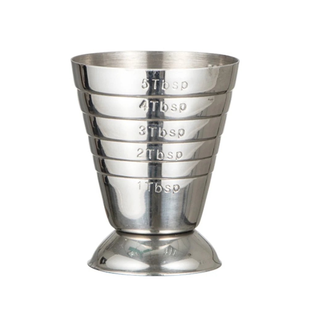 

75ml Silver Measuring Cup Cocktail Mini Bar Shot Stainless Steel