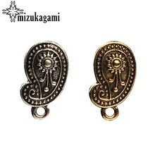 

2017 New 6pcs/lot Zinc Alloy Retro Gold Silver Pisiform Earring Base Earring Connector For DIY Earrings Accessories